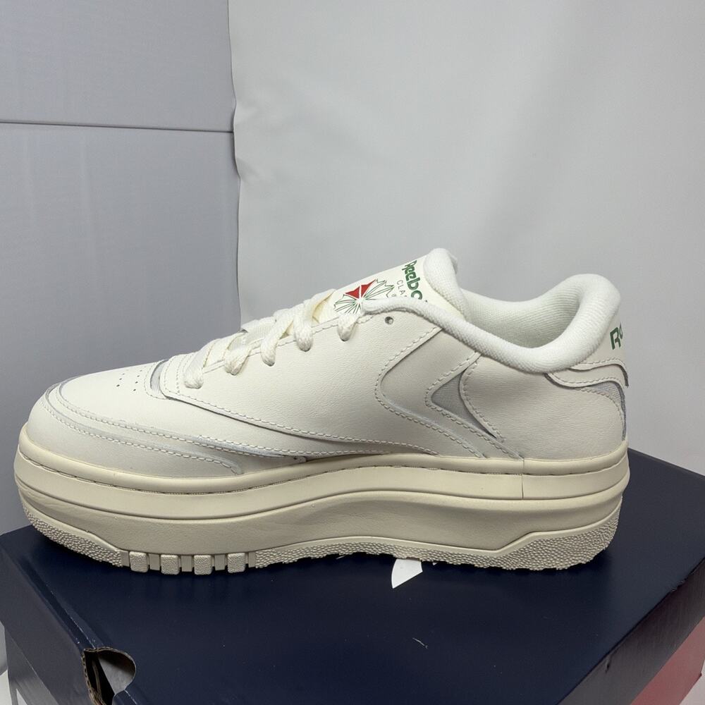 Reebok Club C Extra Platform Women’s Sneakers - Chalk/White Glen Green, Size 8 - Picture 4 of 8